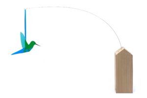 Wooden house for paper bird
