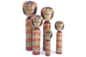 Vintage Sakunami Kokeshi Family - Set of 5