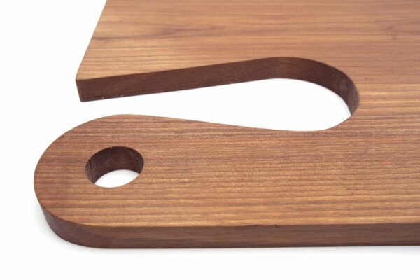 Vud Tagliere Serie H 40x30 noce dettaglio buco